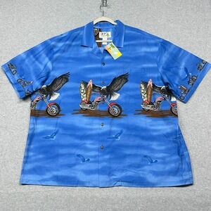 NWT KY's Hawaiian Shirt Men 3XL Eagle Surfboard Motorcycle Chopper Aloha VTG USA